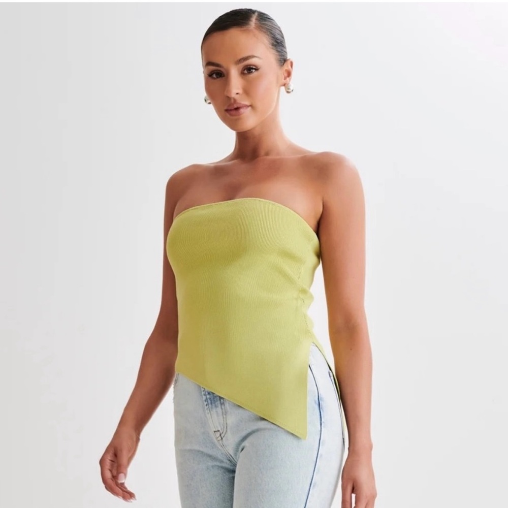 Meshki Sidney Asymmetrical Strapless Knit Top